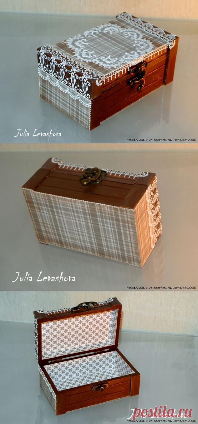 Шкатулочка - крохапулечка (декупаж+точка) от Юленьки Левашовой.