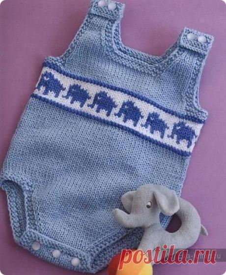 Детский комбинезон со слониками / Рукодельница / EvA