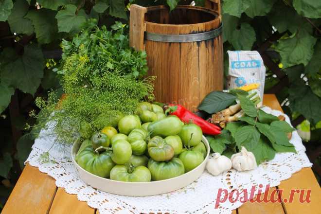 Зеленые помидоры в бочке на зиму рецепт с фото пошагово - 1000.menu