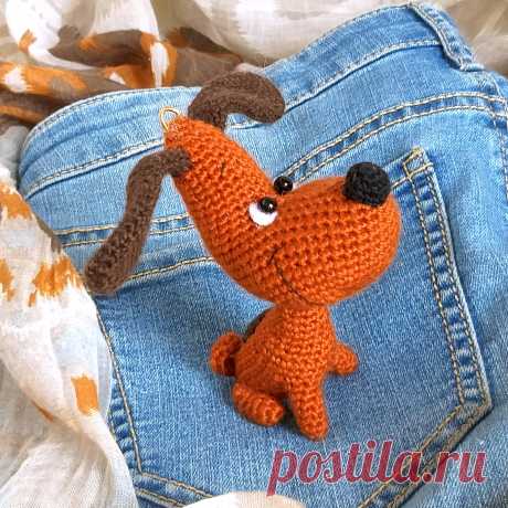 PDF Весёлый Щенок крючком. FREE crochet pattern; Аmigurumi animal patterns. Амигуруми схемы и описания на русском. Вязаные игрушки и поделки своими руками #amimore - собака, пёс, маленькая собачка, щенок, пёсик.
