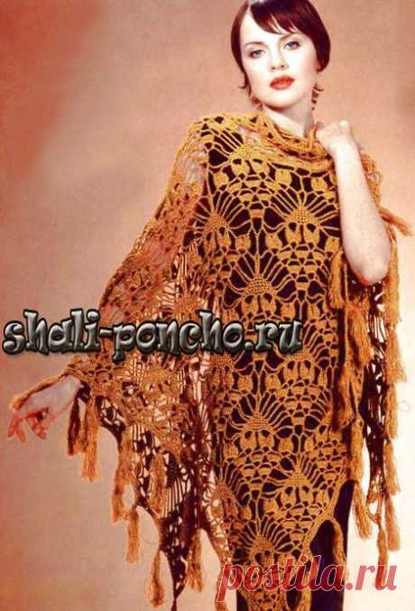 Шаль &quot;Африканские маски&quot; крючком / shali-poncho.ru