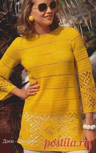 Туники связанные крючком со схемами | Вязание | Яндекс Дзен