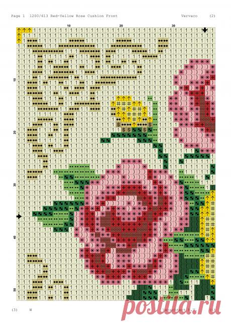 Цветные схемы вышивки подушек