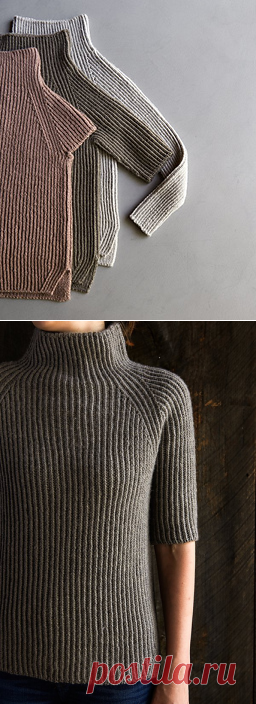 Ravelry: Витая Ребро пуловер узор по Сохо Перл
