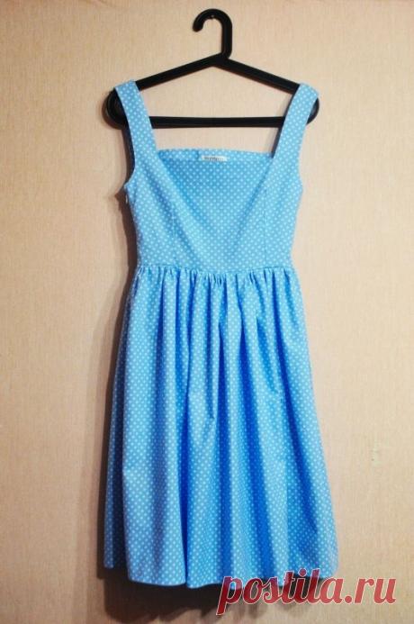 Шитьё. Летнее платье в горошек. Наглядный пошив.