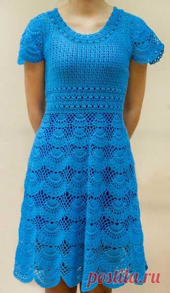 Short-sleeved summer crochet dress,gift ideas, masterpiece