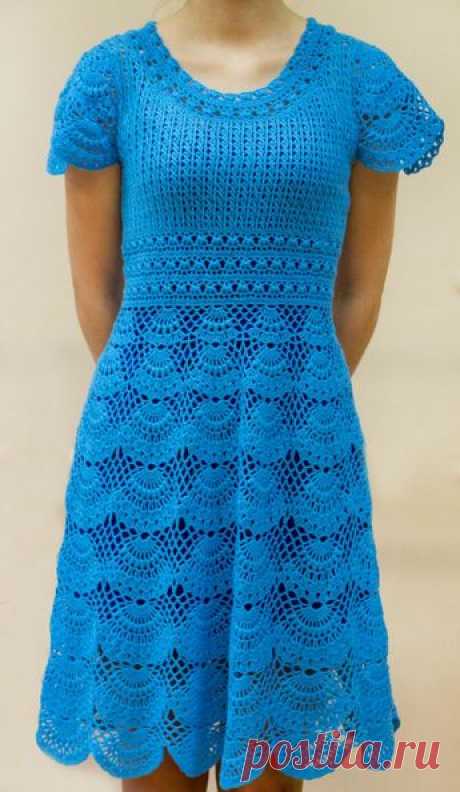Short-sleeved summer crochet dress,gift ideas, masterpiece