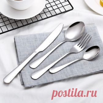 Прямая доставка Нержавеющая сталь посуда черный набор столовых приборов посуда серебро сервизы Ножи и вилка купить на AliExpress