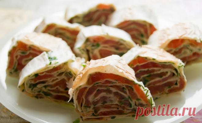Лаваш с красной рыбой - пошаговый рецепт с фото на Повар.ру