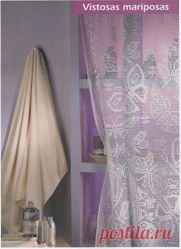 Штора с бабочками крючком. Вязание крючком шторы схемы | Все о рукоделии: схемы, мастер классы, идеи на сайте labhousehold.com