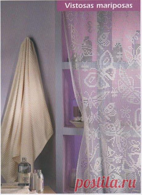 Штора с бабочками крючком. Вязание крючком шторы схемы | Все о рукоделии: схемы, мастер классы, идеи на сайте labhousehold.com