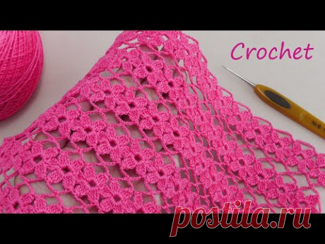 Цветочный УЗОР очень простое ВЯЗАНИЕ КРЮЧКОМ для начинающих 🌸 SUPER EASY Flower crochet pattern
