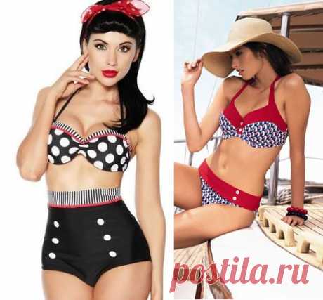 Бикини Ретро- маскирует недостатки.Выкройки..