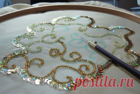 вышивка пайетками мастер класс - Поиск в Google