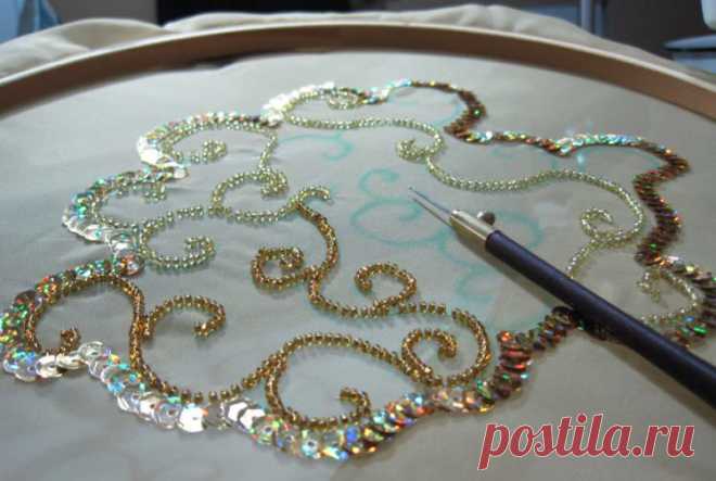 вышивка пайетками мастер класс - Поиск в Google