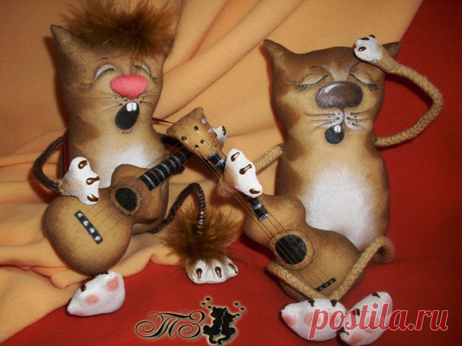 Кофейная игрушка: кот с гитарой. Мастер-класс. Часть 3. Рисуем, декорируем и делаем работу над ошибками..
