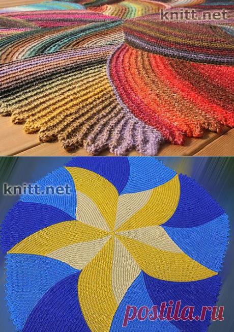 Коврик из деталей спицами | knitt.net | Все о вязании