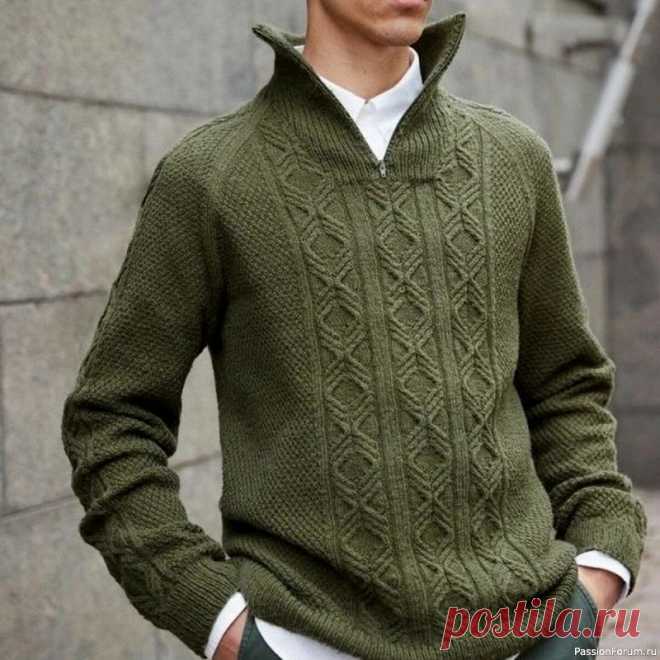 Мужской пуловер спицами | Вязание для мужчин спицами. Схемы вязания Мужской пуловер спицами