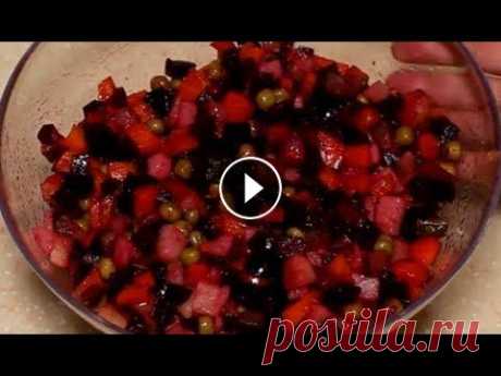 Винегрет классический рецепт. Быстро, вкусно, полезно. Салат без майонеза. Рецепт: Буряк 3шт. Картошка средняя 2 шт. Морковь средняя 2 шт. Квашеная капуста (по желанию). Маринованный или соленый огурчик 2 шт. Горошек 5-6 ст л...