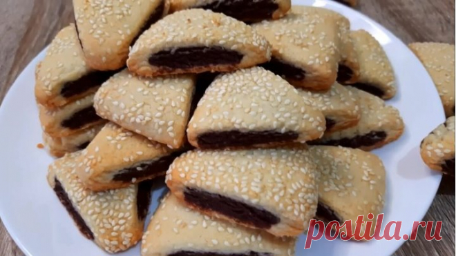 НЕЖНОЕ ДВУХЦВЕТНОЕ печенье с КУНЖУТОМ! ТАК ВКУСНО К ЧАЮ!