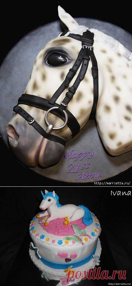 Марципановые торты. Лошади. Рецепт марципана и как сделать натуральные пищевые красители.