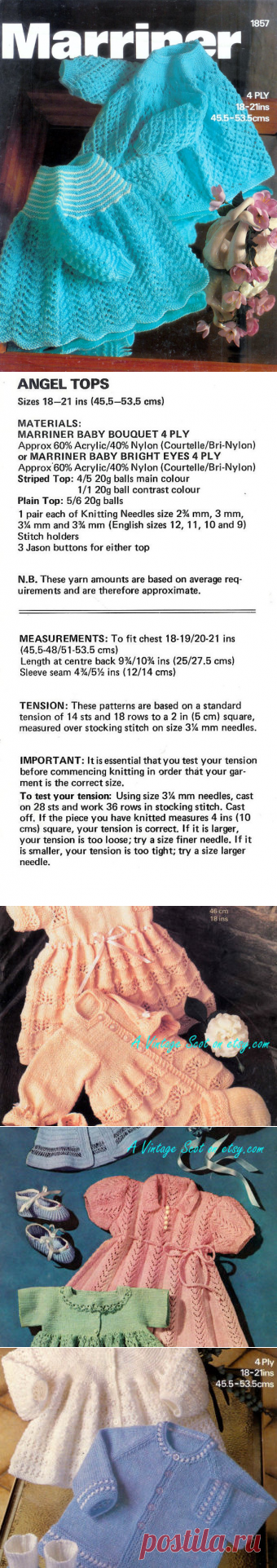 Baby Angel Tops / Dresses 2 Styles 4 ply for 18 21 ins