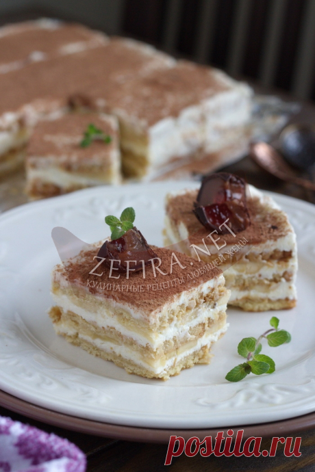 Торт из печенья с творогом и бананом без выпечки — самый быстрый — Кулинарные рецепты любящей жены