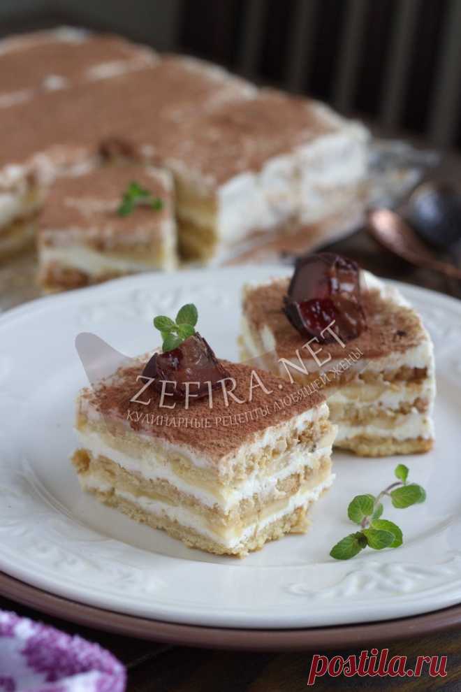 Торт из печенья с творогом и бананом без выпечки — самый быстрый — Кулинарные рецепты любящей жены
