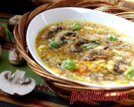 Суп с грибами и гречкой