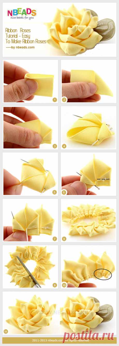 Ribbon Roses Tutorial - Easy to Make Ribbon Roses Ribbon Roses Tutorial - Easy to Make Ribbon Roses