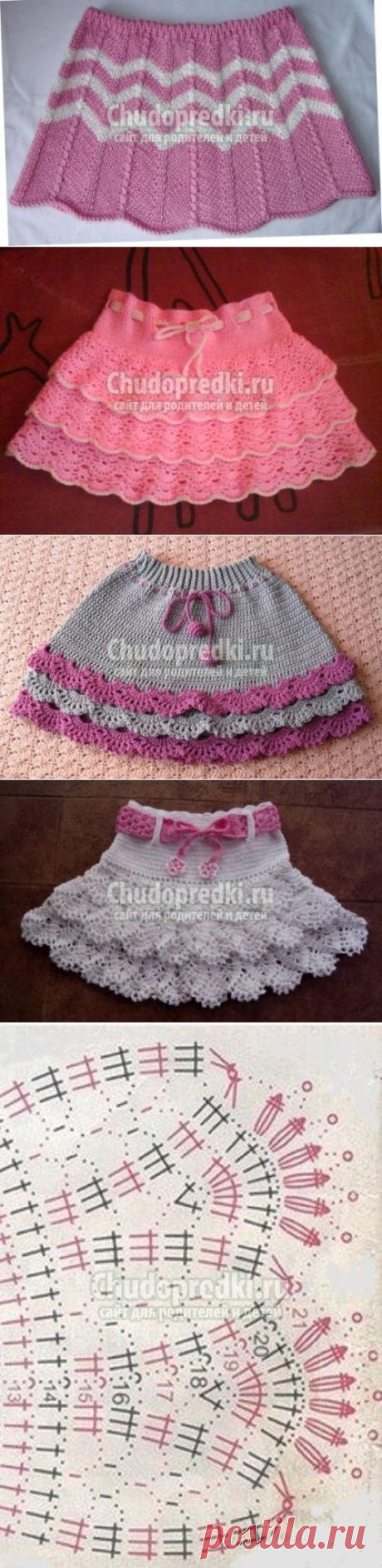 Вязаные юбки для девочек