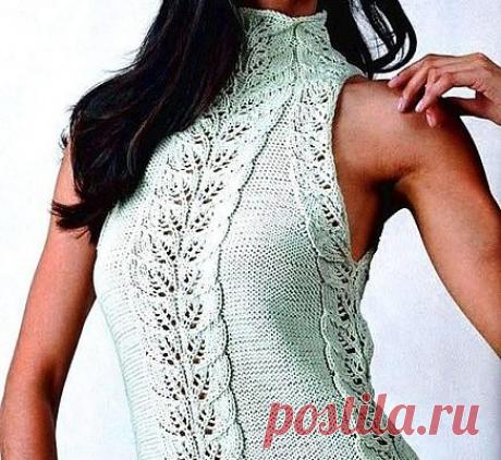 Туника с узором «Листья» (Вязание спицами) — Журнал Вдохновение Рукодельницы