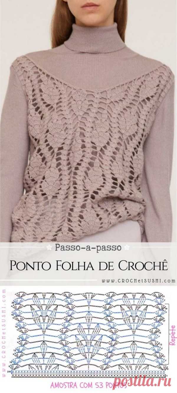 Novos modelos de blusa de crochê com gráfico do ponto ⋆ De Frente Para O Mar