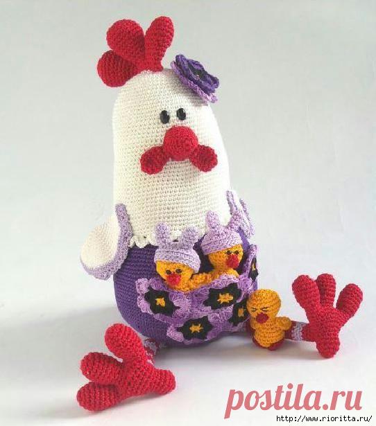 вязаная курочка Мисс Виолет