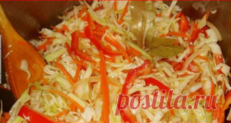 Маринованная капуста с болгарским перцем и чесноком