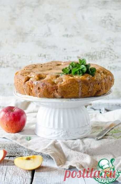 Яблочный пирог с заливкой из кефира и сгущенного молока - кулинарный рецепт