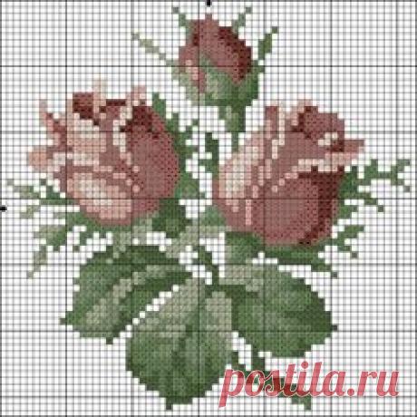 Схема роз для вышивки крестиком бисером