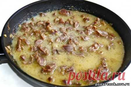 Тушеные куриные пупочки - Вторые блюда мясные - Вторые блюда - ПОВАРЕНОК