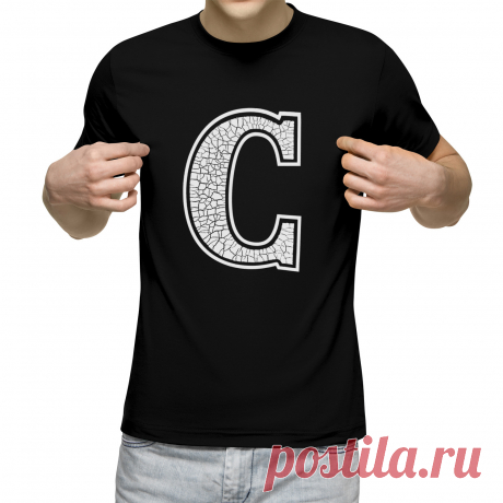 Мужская футболка «Буква C. Капитан команды. Captain. Не буква Ю.» цвет черный - дизайнер принта Kaplio