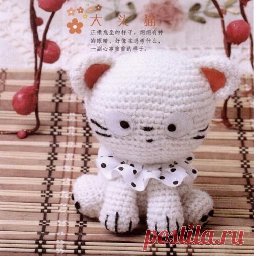 Схемы вязания игрушек. Амигурами котенок / Вязание игрушек на спицах и крючком, схемы и описание / КлуКлу. Рукоделие - бисероплетение, квиллинг, вышивка крестом, вязание