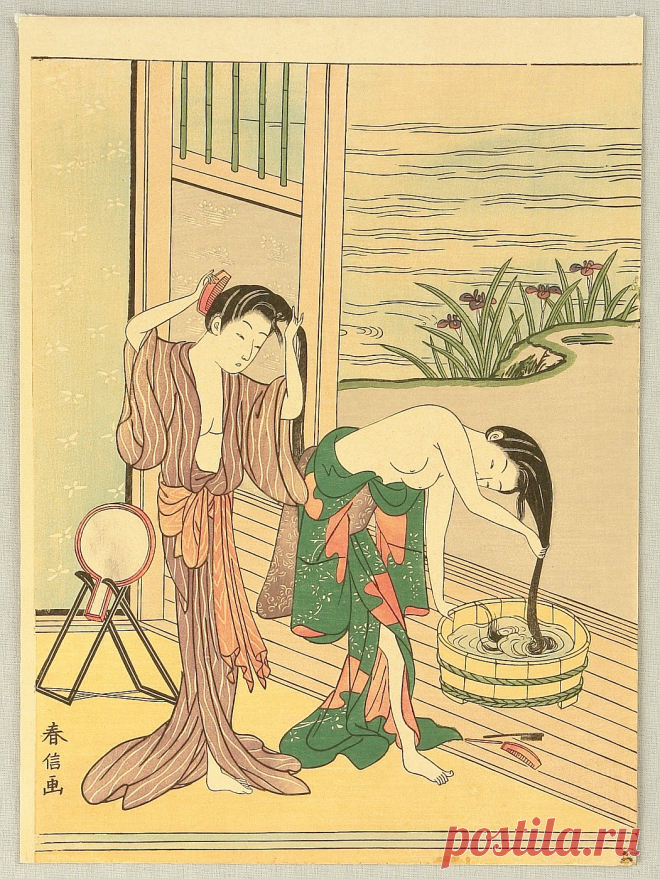 Красавица-японка...Японский художник Suzuki Harunobu