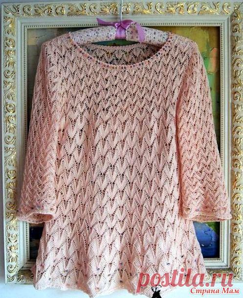 Розовая ажурная туника спицами. - ВЯЗАНАЯ МОДА+ ДЛЯ НЕМОДЕЛЬНЫХ ДАМ - Страна Мам