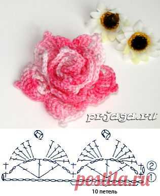 Красивый цветок крючком