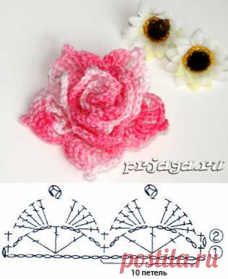 Красивый цветок крючком
