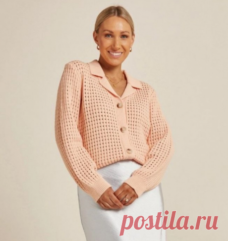Жакет дырчатым узором