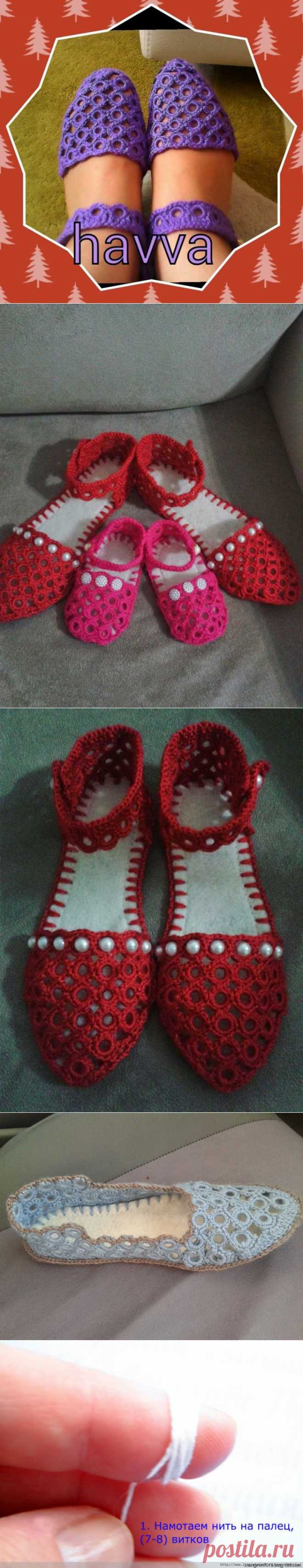 Irish crochet &: Обувь и другие изделия из цепочки колец. МК. step by step