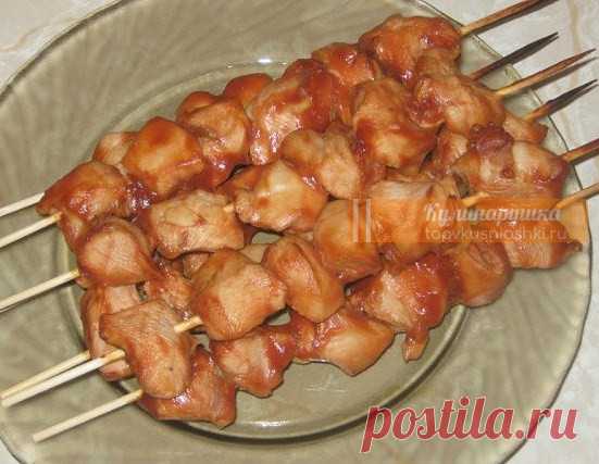 Обалденный шашлык из курицы в духовке Попробуйте приготовить.