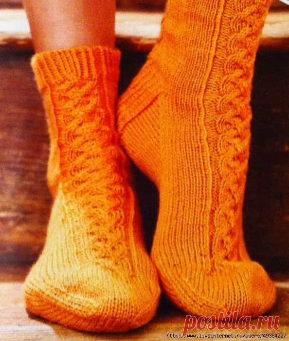 Cable socks by Jane Burns.