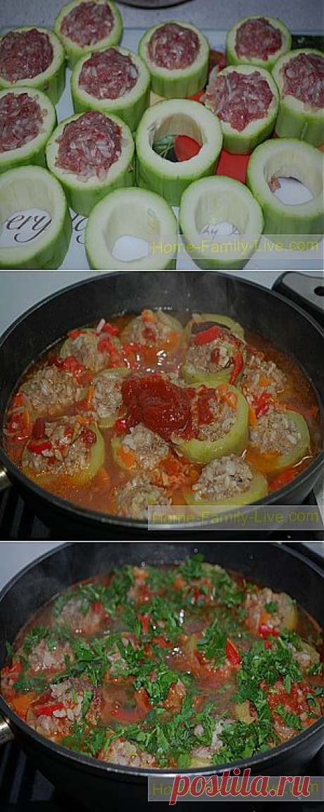 Кабачки фаршированные - Кулинарные рецепты