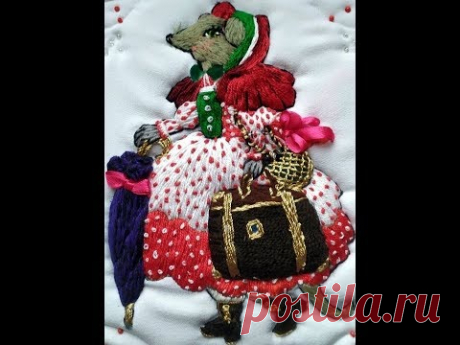 Вышивка крысы.Чемодан и сапоги. Часть 5. Rat embroidery. Suitcase and boots. Part 5